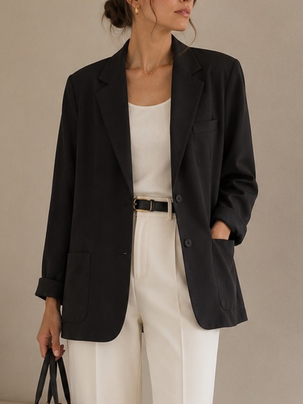 Ralph Lauren Silk Classic Black Blazer Size 12 Women’s Business Casual Luxury